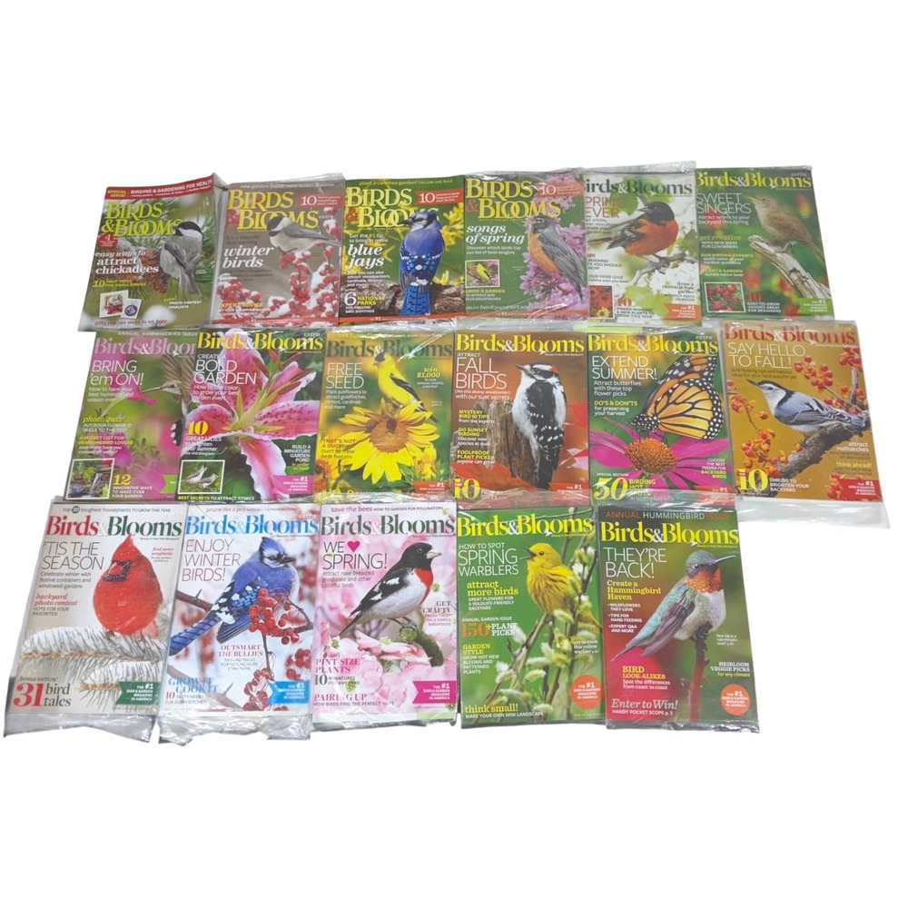 Birds & Blooms Magazine Lot 17 Issues 2015-2016 Birding Gardening Nature Multi